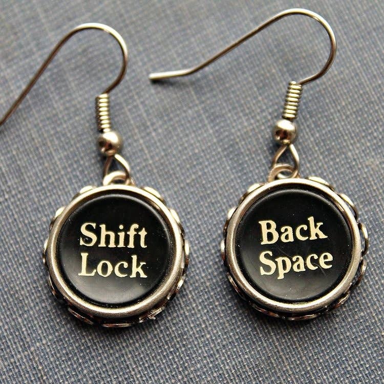 Function Typewriter Key Earrings