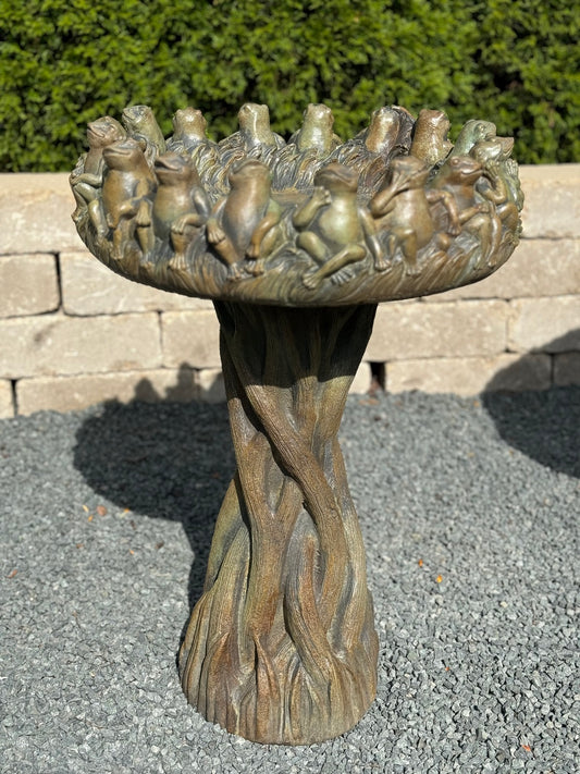 Ring of Frogs Birdbath