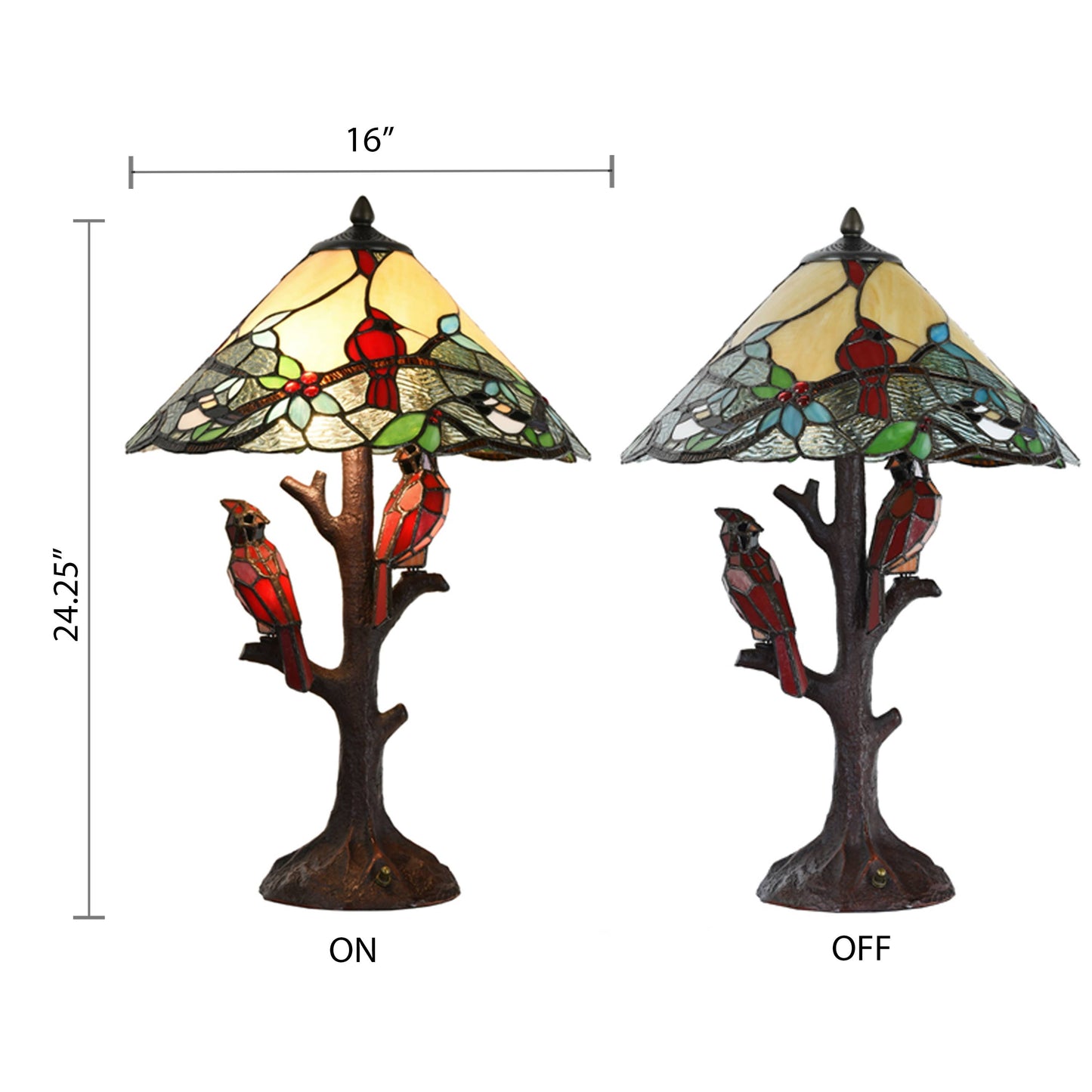 23.75"H Remi Multicolor Triple-Lit Cardinal Table Lamp