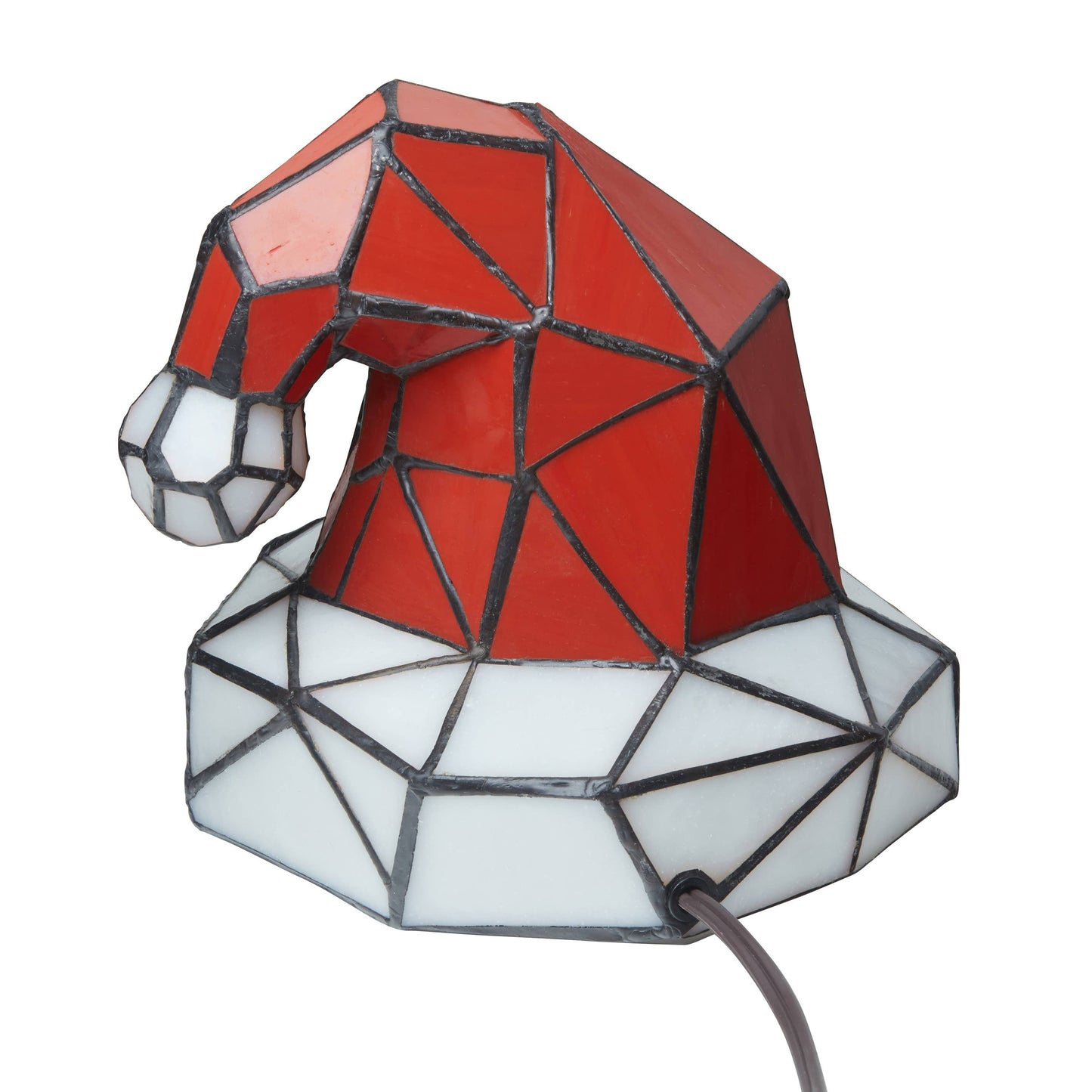 7.75"H Santa Hat Stained Glass Novelty Accent Lamp