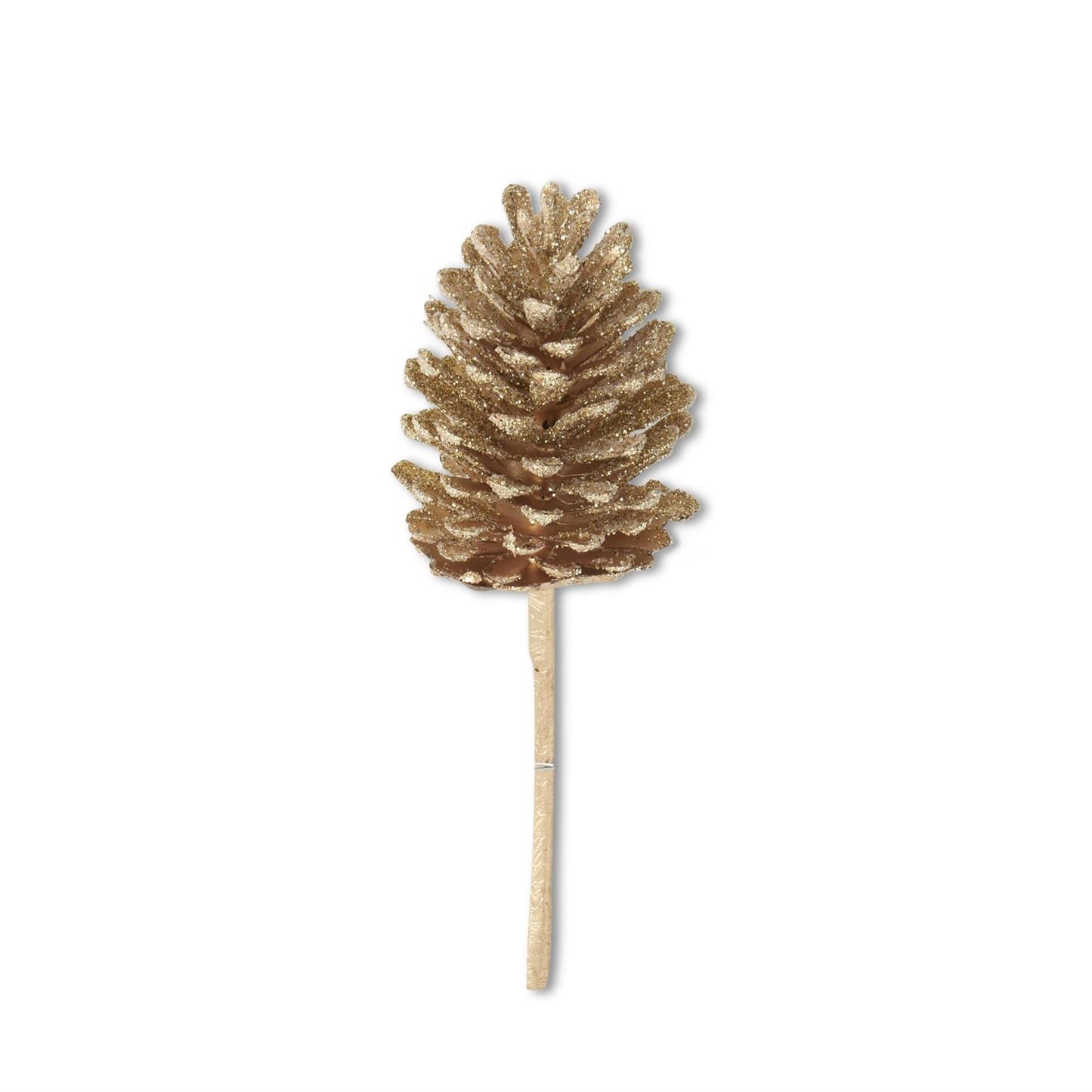 12.5 Inch Gold Glittered Pinecone Pick