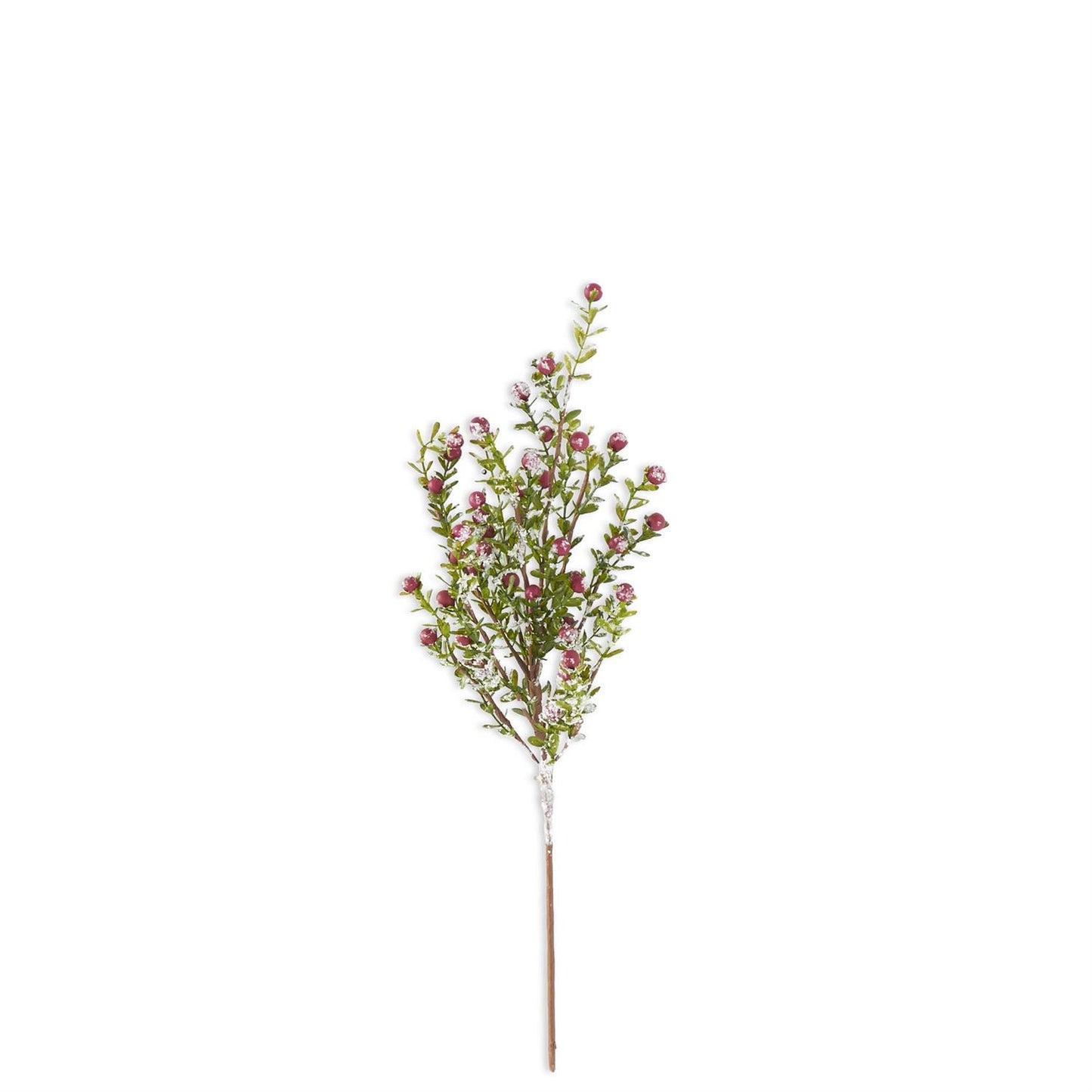 21 Inch Glittered Snowy Red Berry Leaf Bush