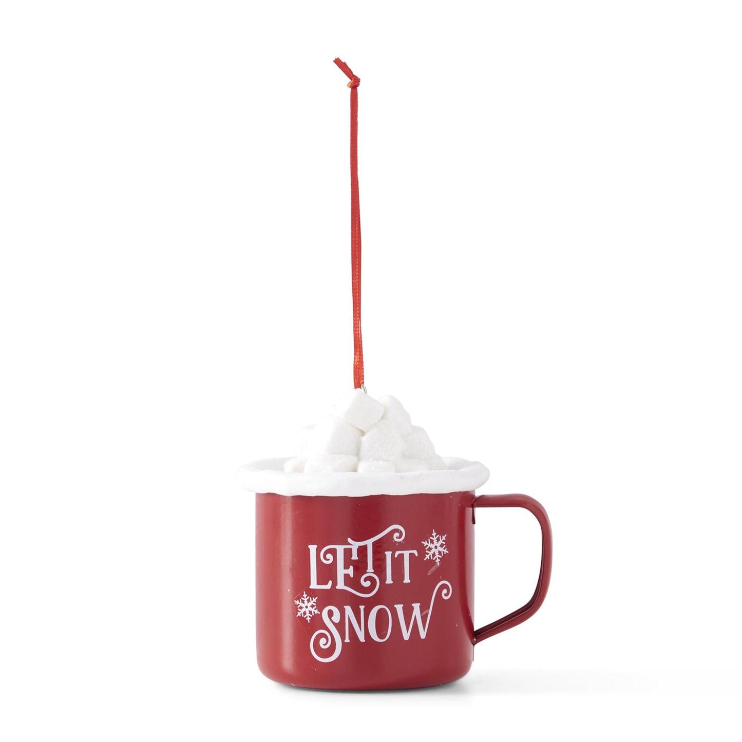 Assorted Metal Hot Coco Mug Ornaments w/Glittered Marshmallows