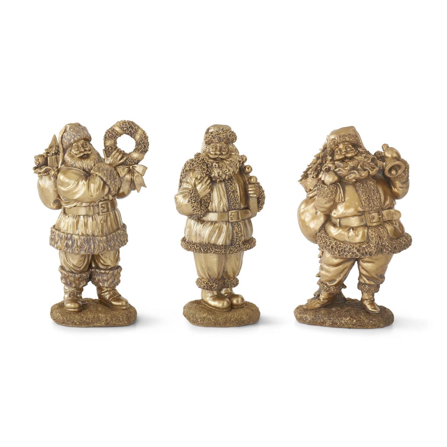 Antique Gold Resin Santas