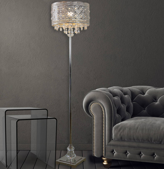 60.5"H Harley Polished Nickel Floor Lamp