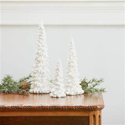 Tree Set of 3 Resin White