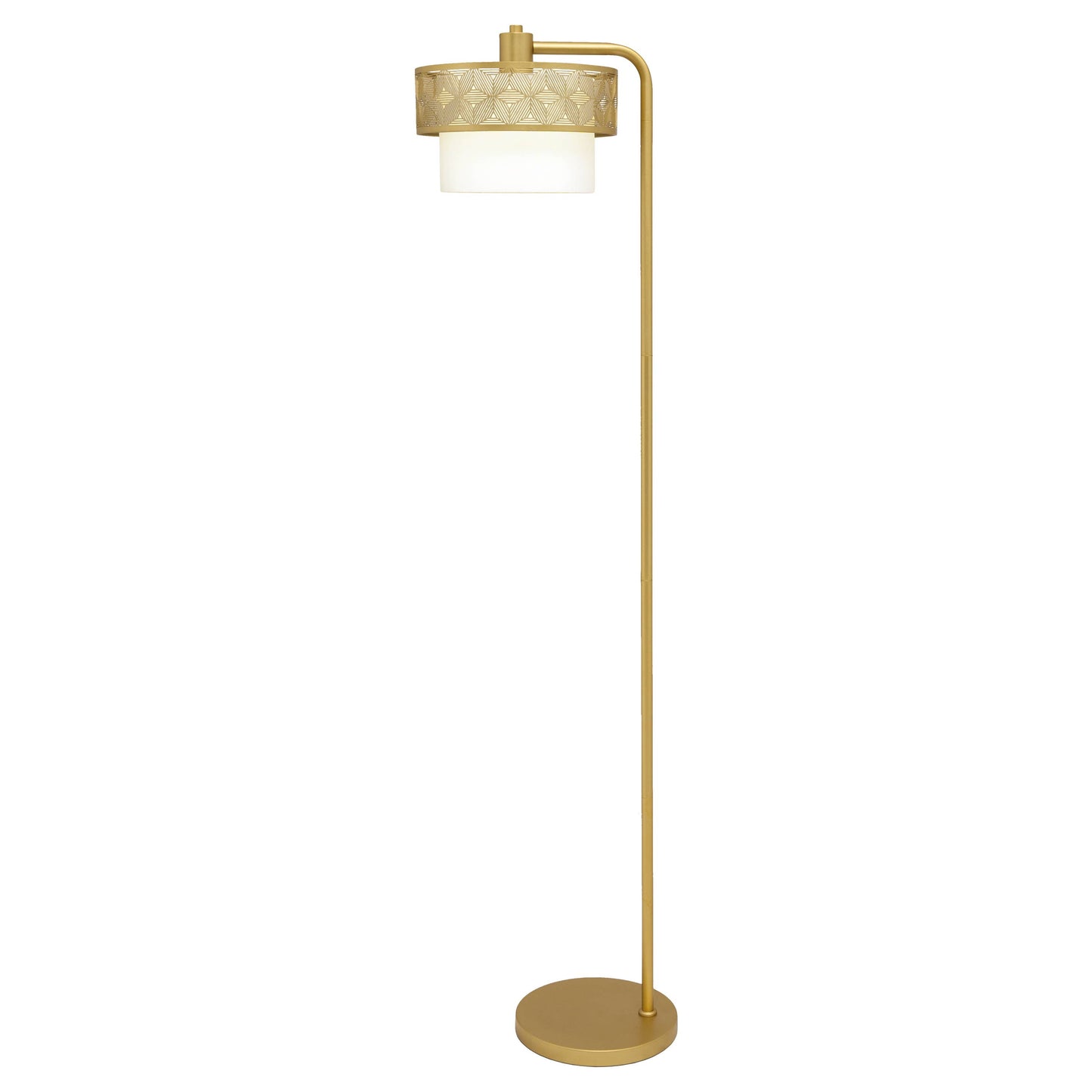 62.25"H Alena Mixed-Material Gold & White Shade Floor Lamp