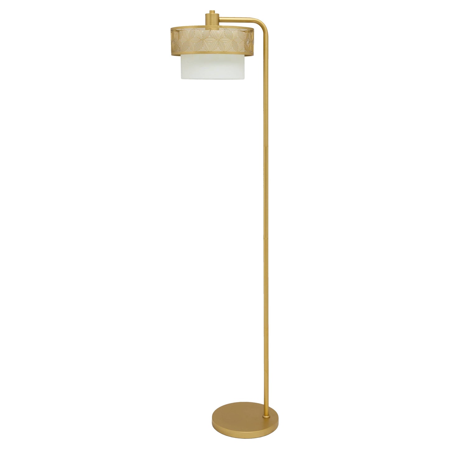 62.25"H Alena Mixed-Material Gold & White Shade Floor Lamp