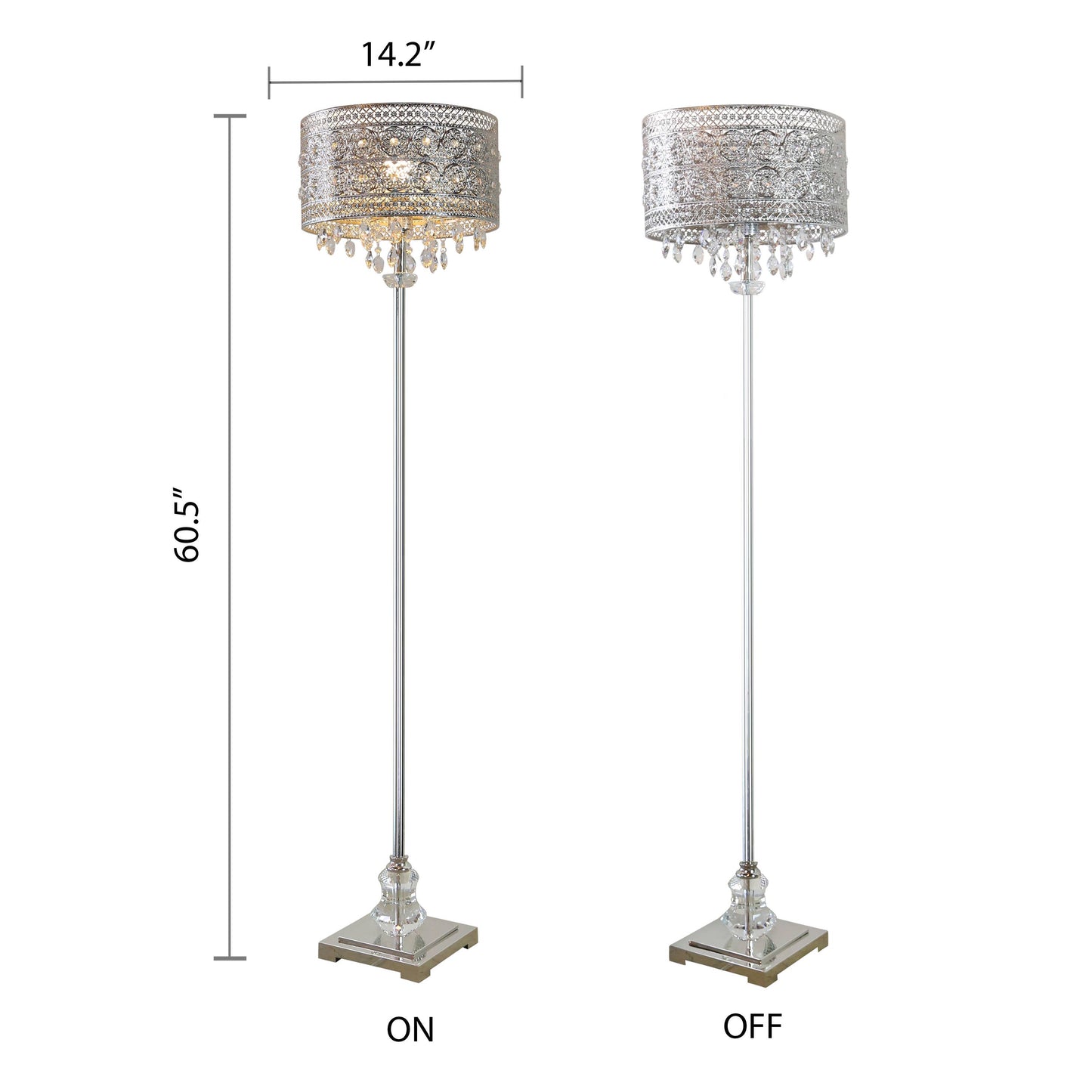 60.5"H Harley Polished Nickel Floor Lamp