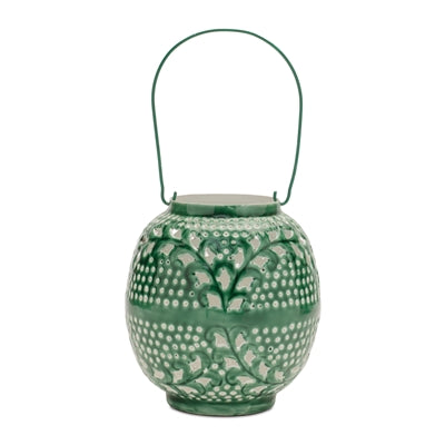 Lantern 8”H Iron Green