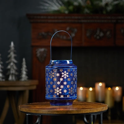 Lantern 9.5”H Iron Blue