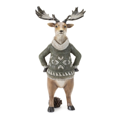 Fox/Moose/Squirrel w/Sweater (3 Asst) 10"H, 10.5"H, 12"H Resin