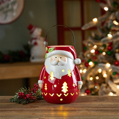 Santa Candle Holder 9.5”H