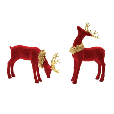 Deer Red Gold Velvet