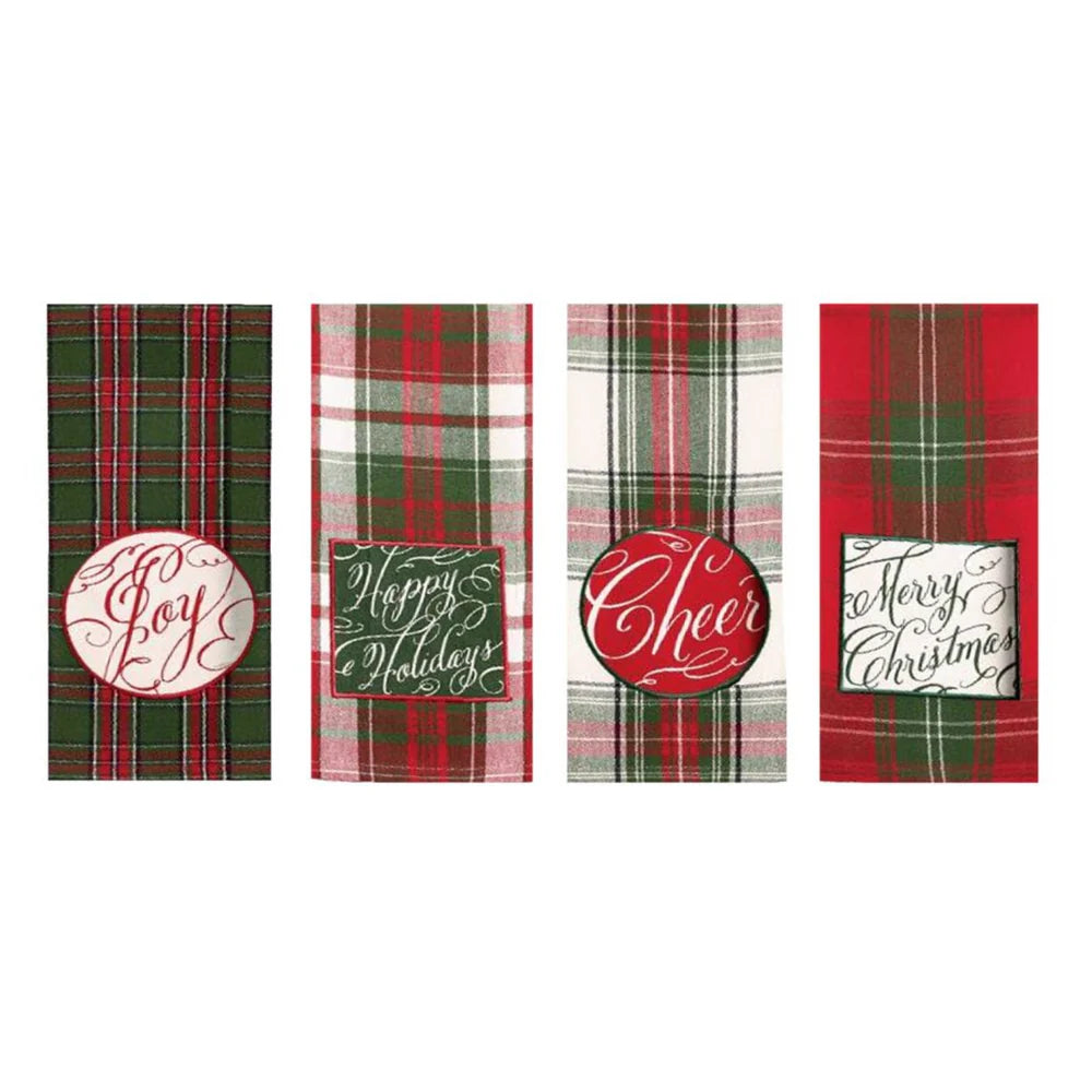 Holiday Scripts Dishtowel assorted