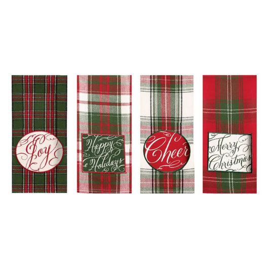 Holiday Scripts Dishtowel assorted