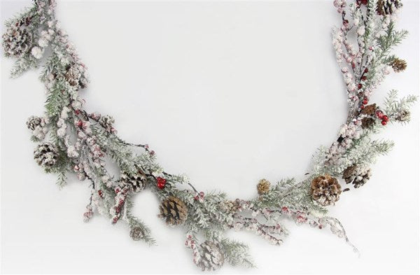 5'L SNOW/BERRY/PINECONE GARLAND