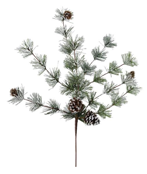 22"L MINI PINE/PINECONE SPRAY W/SNOW