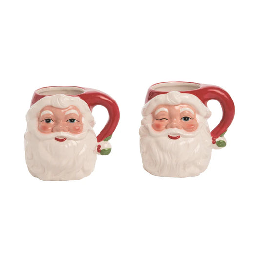 Dol Vintage Santa Shaped Mug 2 Asst