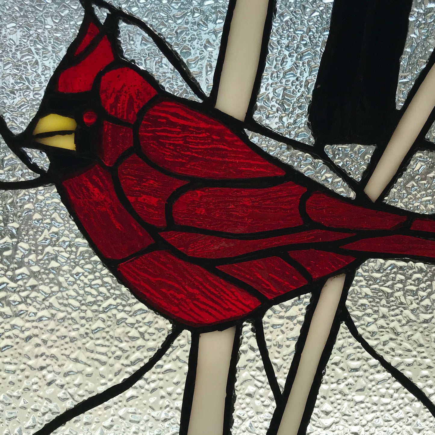 18.5"H Annabelle Red Cardinal Stained Glass Window Panel