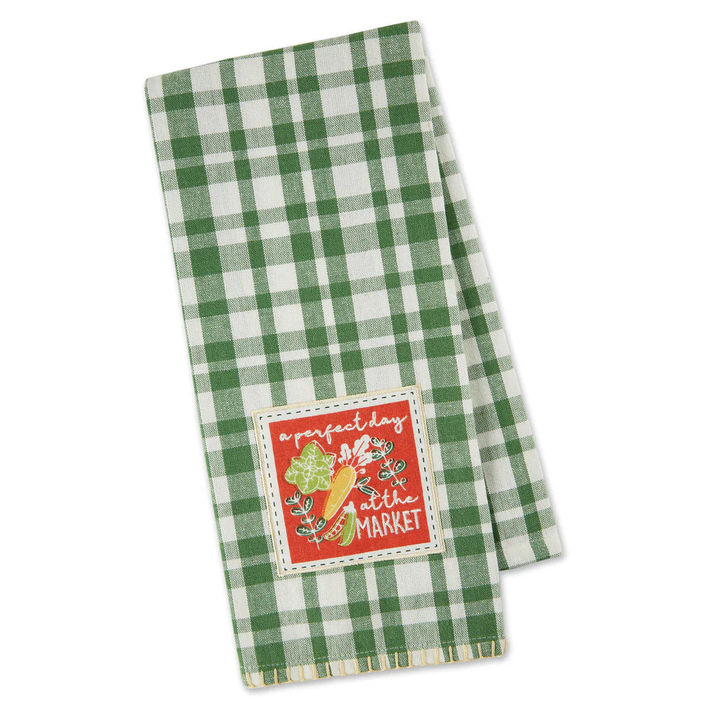 Day at the Market Embellished Dishtowel