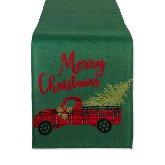 Christmas truck table runner