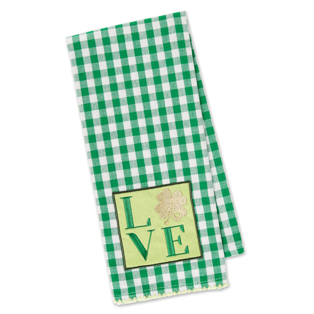 Love Clover Embellished Dishtowel