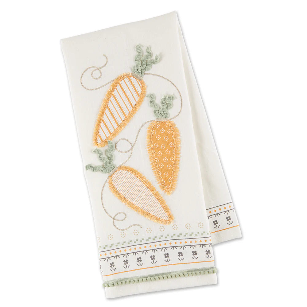 Carrot Garland Embellished Dishtowel